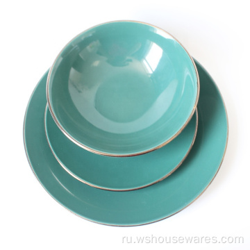 Высококачественное нордическое стиль цветовая остекленная посуда